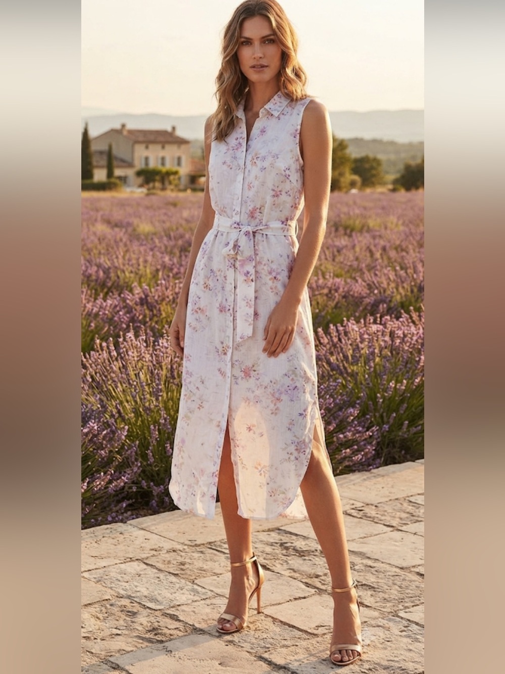 New ANTHROPOLOGIE Cloth & Stone Floral Button Shirt Dress Sleeveless - Picture 3 of 14